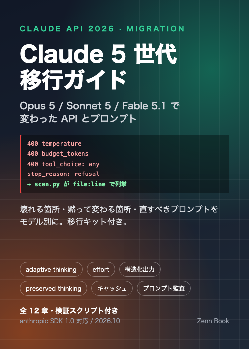 Claude 5 世代 移行ガイド 表紙